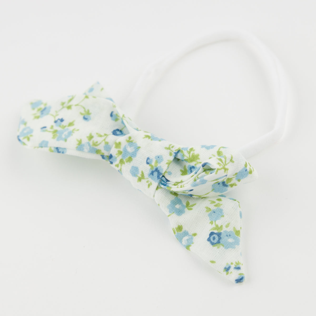 oh baby! Nylon Headband - Poppy Sprig Bow - Sky Blue - Alt View