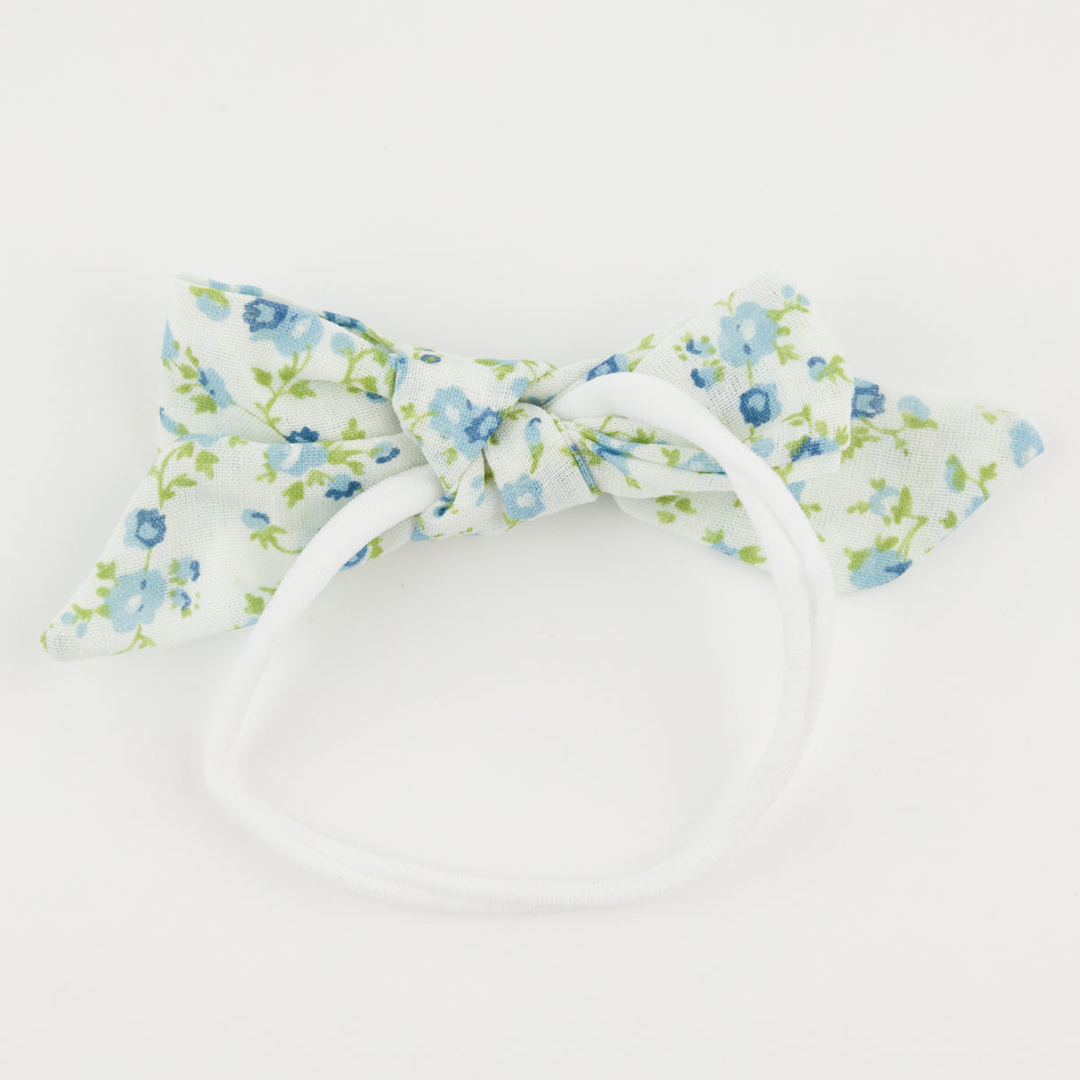 oh baby! Nylon Headband - Poppy Sprig Bow - Sky Blue - back