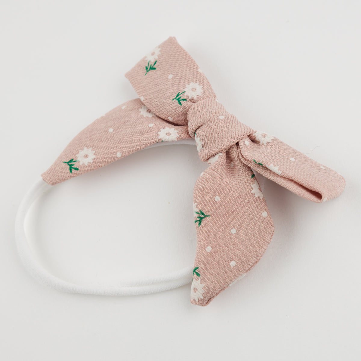 oh baby! Nylon Headband -Sunburst flower Print Bow - Blush