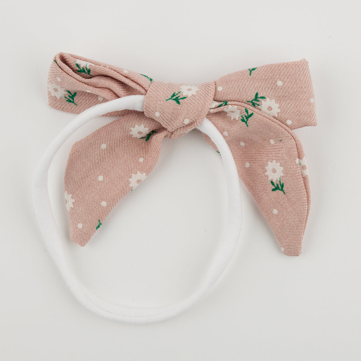 oh baby! Nylon Headband -Sunburst flower Print Bow - Blush - Back