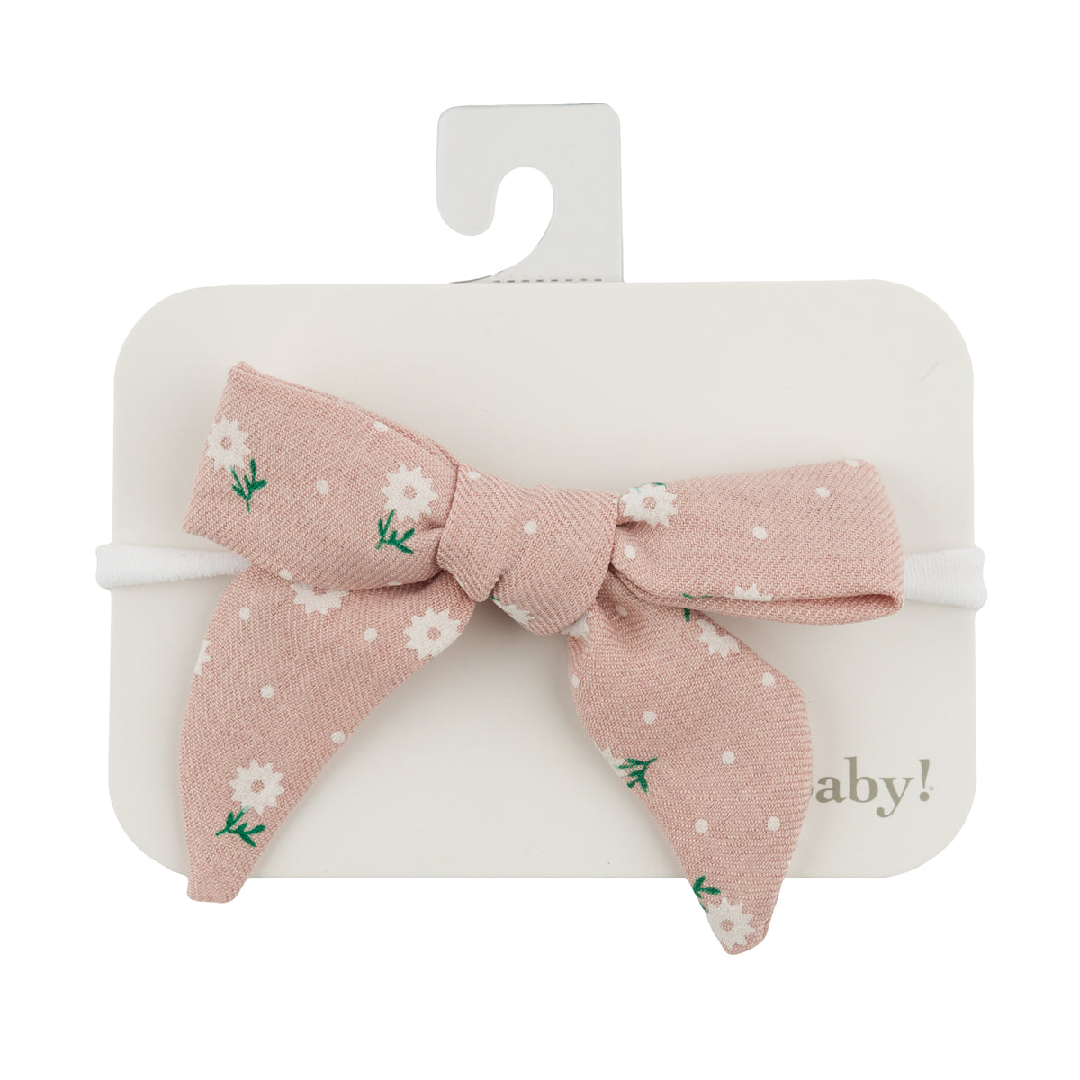 oh baby! Nylon Headband -Sunburst flower Print Bow - Blush