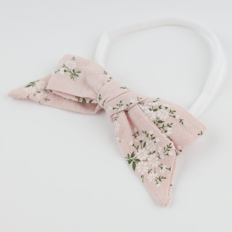 oh baby! Apple Blossom Bow on Nylon Headband - Pale Pink - Alt