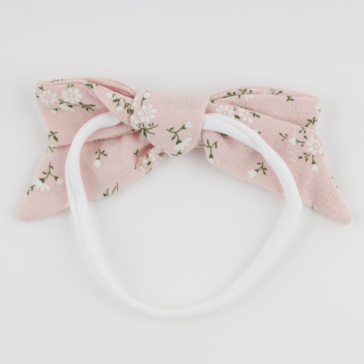 oh baby! Apple Blossom Bow on Nylon Headband - Pale Pink - Back