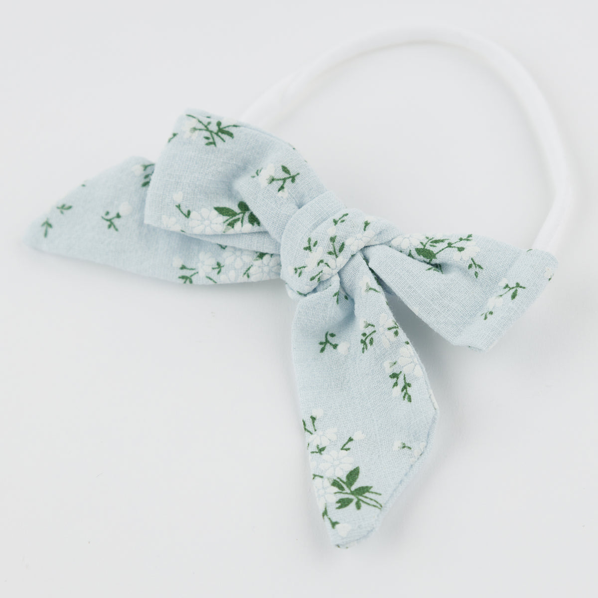 oh baby! Apple Blossom Bow on Nylon Headband - Sky Blue - Alt