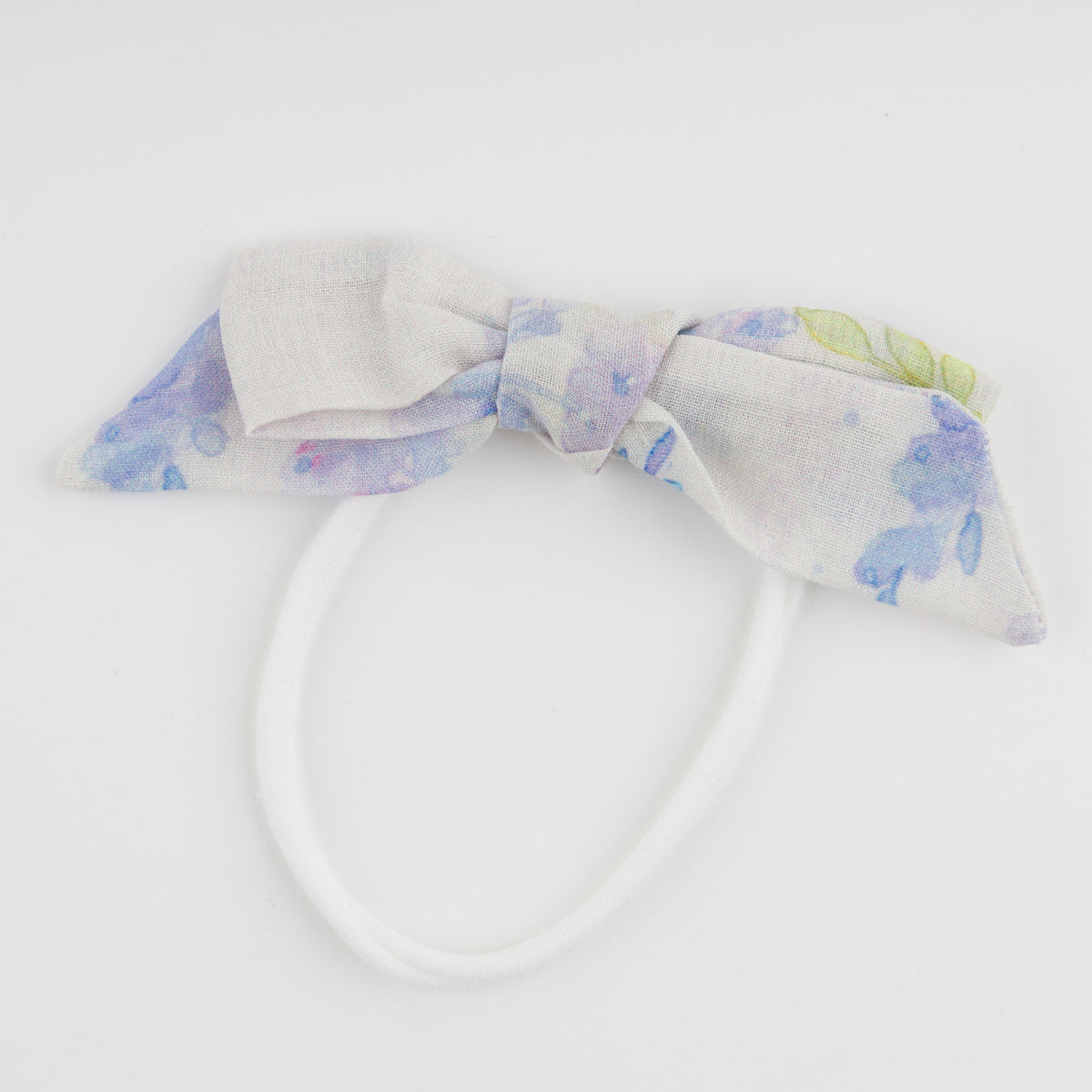 oh baby! Watercolor Lilacs Bow on Nylon Headband - Lilac - Front