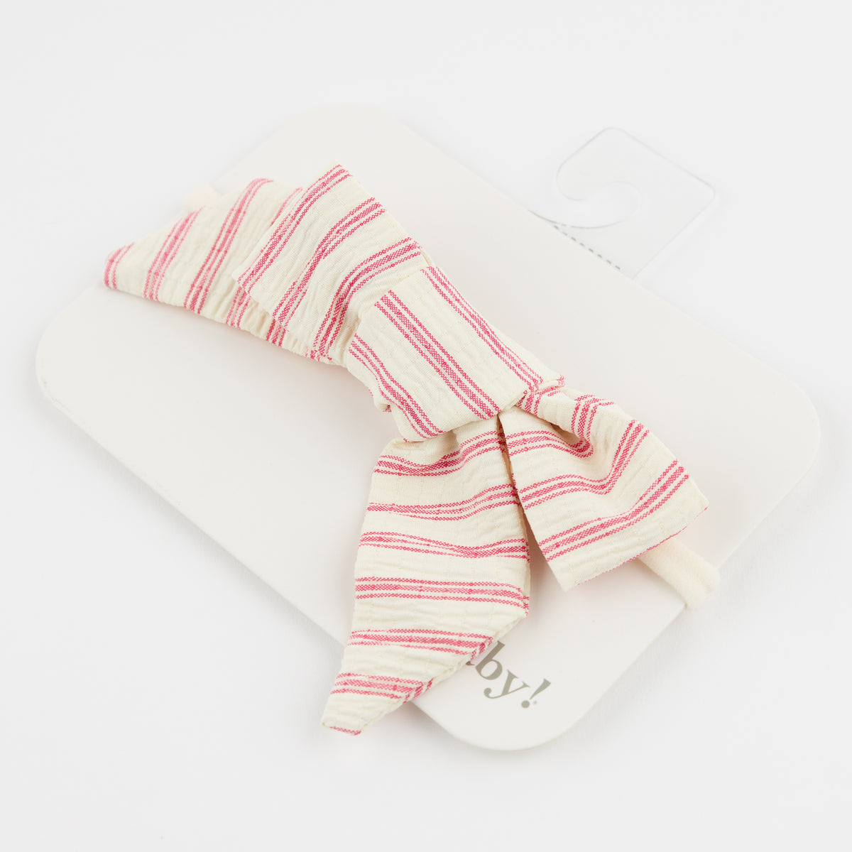 oh baby! Nylon Headband - Stripes Bow - Red Cherry - Alt View