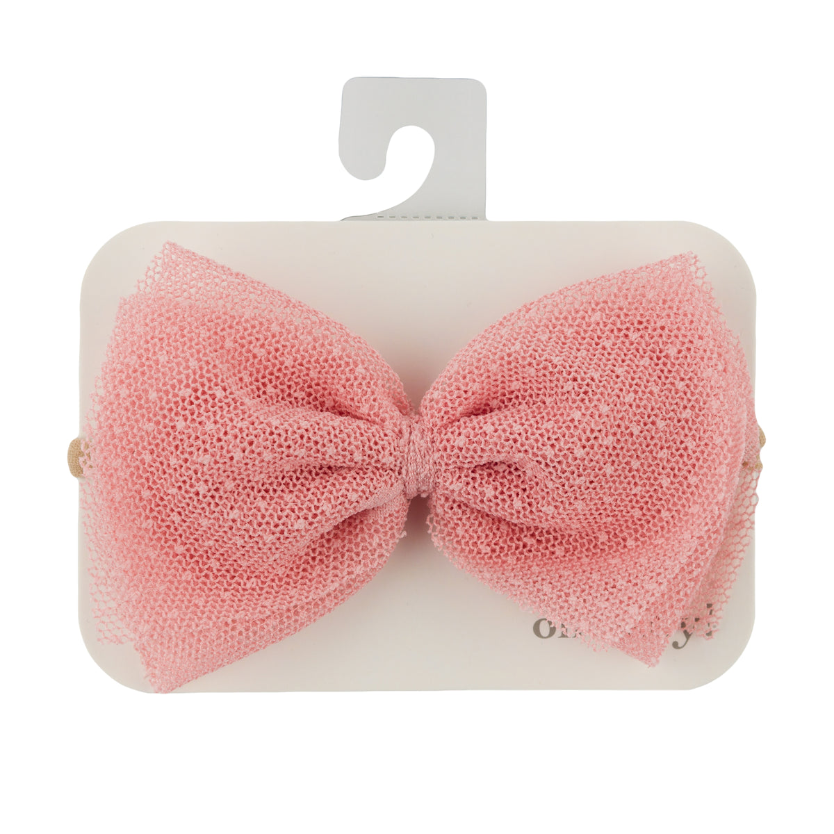 oh baby! Hearts Bobinette Gathered Bow on Nylon Headband - Blush