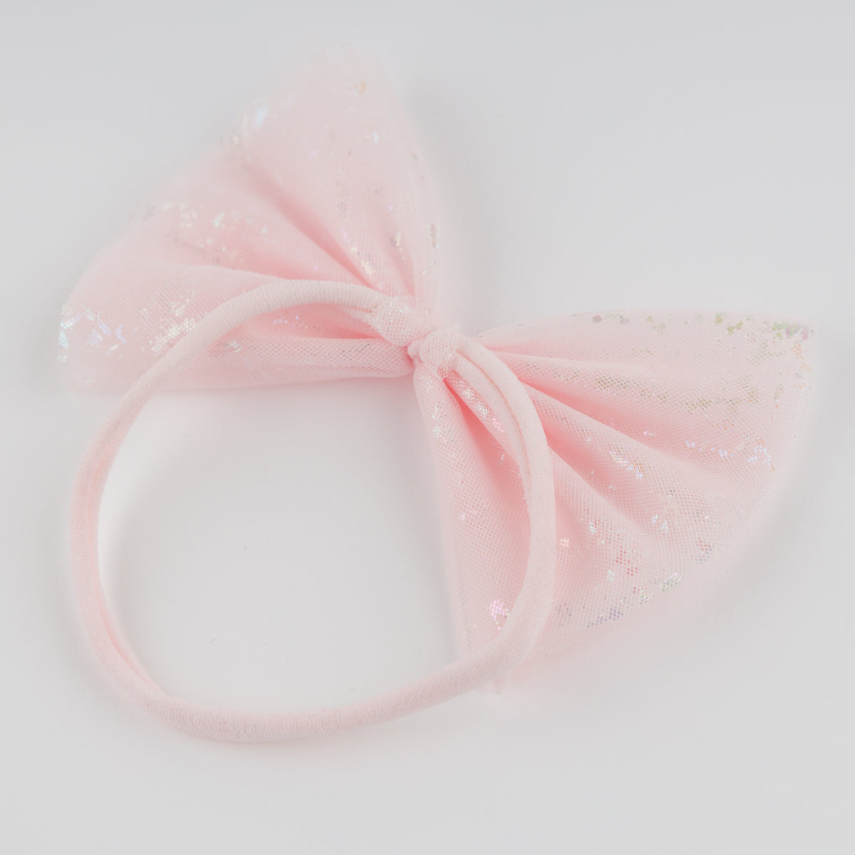 oh baby! Iridescent Gathered Bow Headband - Pink - Back