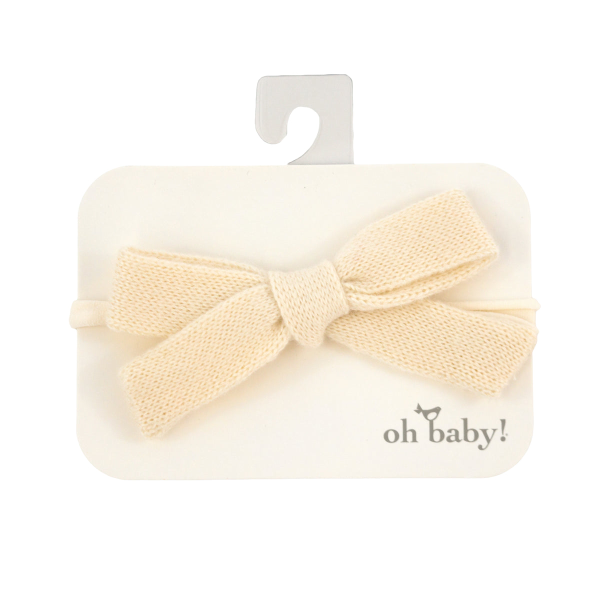 oh baby! Scandi Tie Bow Nylon Headband - Cream