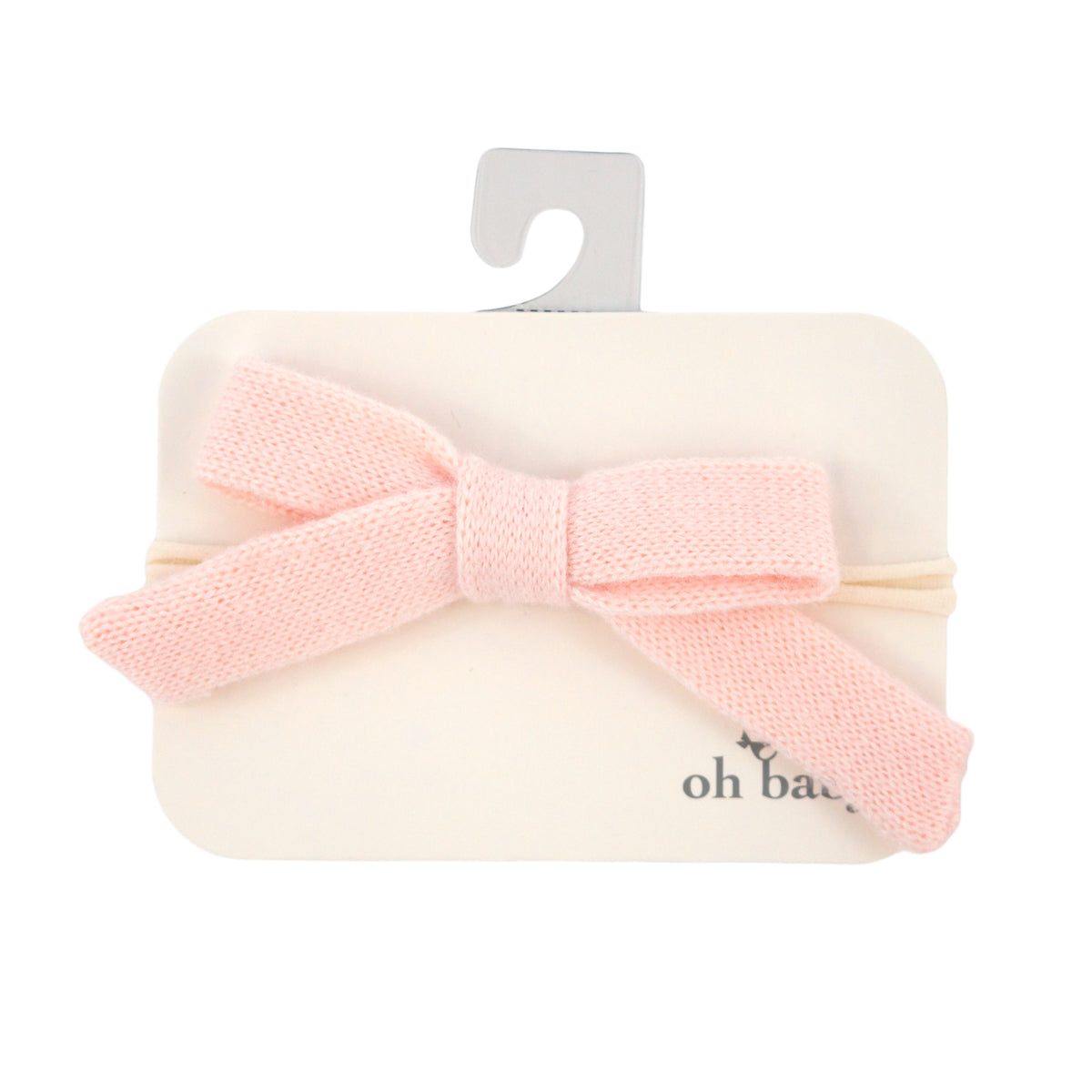 oh baby! Scandi Tie Bow Nylon Headband - Baby Pink