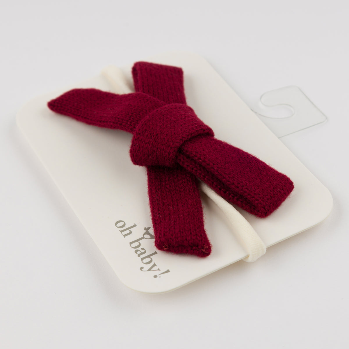 oh baby! Scandi Tie Bow Nylon Headband - Berry Red