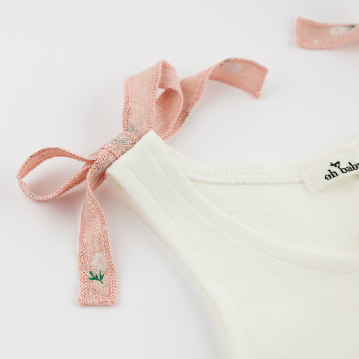 oh baby! Joy Bow Tank Top - Sunburst Blush Bows - Oyster - Bow Ties