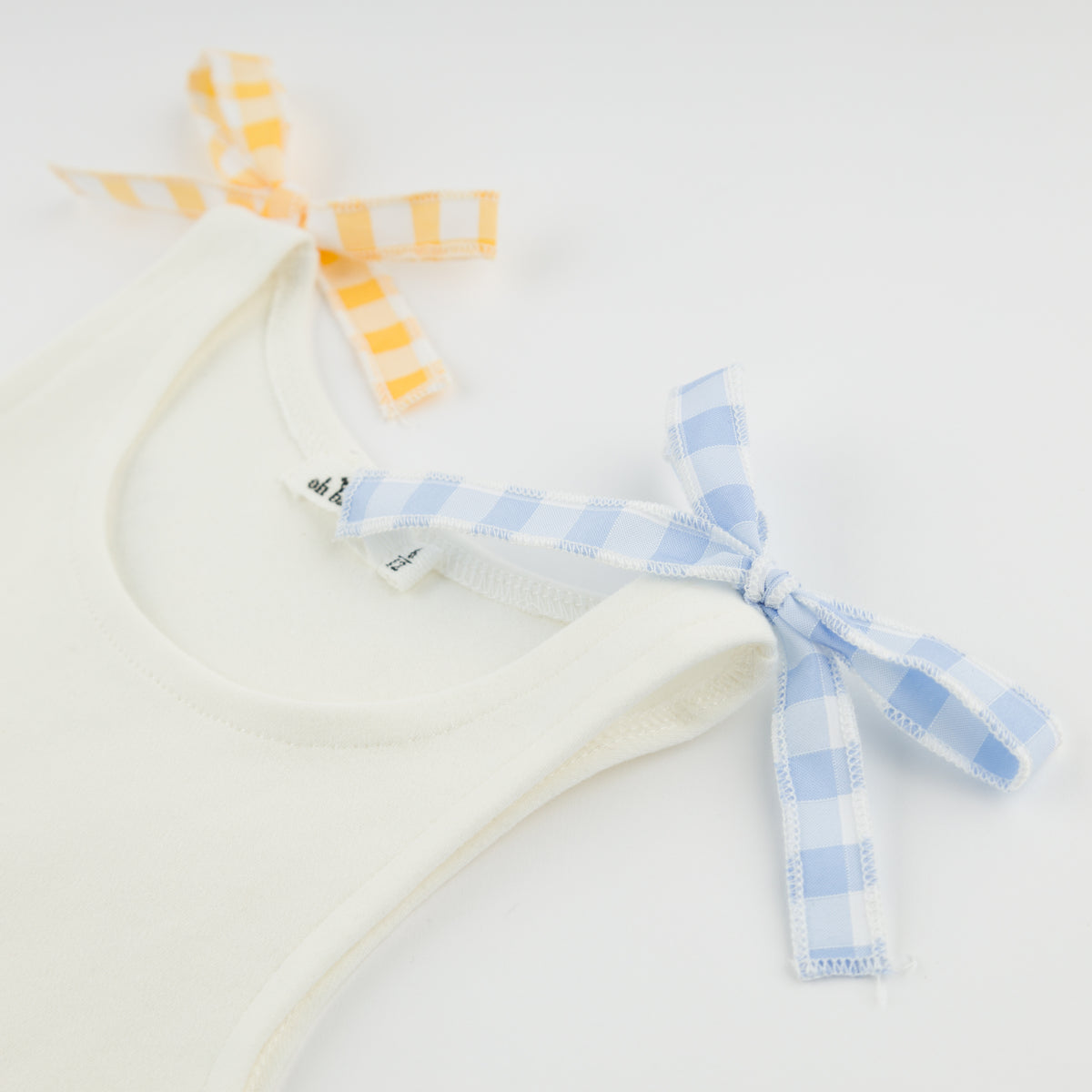 oh baby! Joy Tank Top - Checks Bows - Oyster