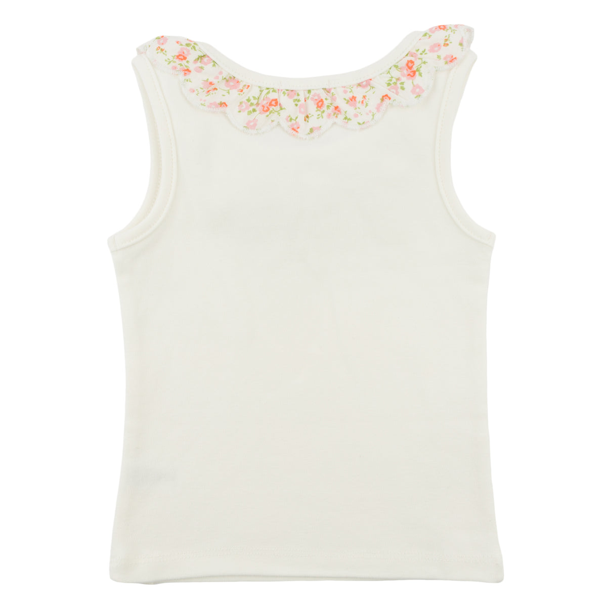 oh Baby! Bella Tank - Blush Poppy Sprig Ruffle Collar - Oyster - Back