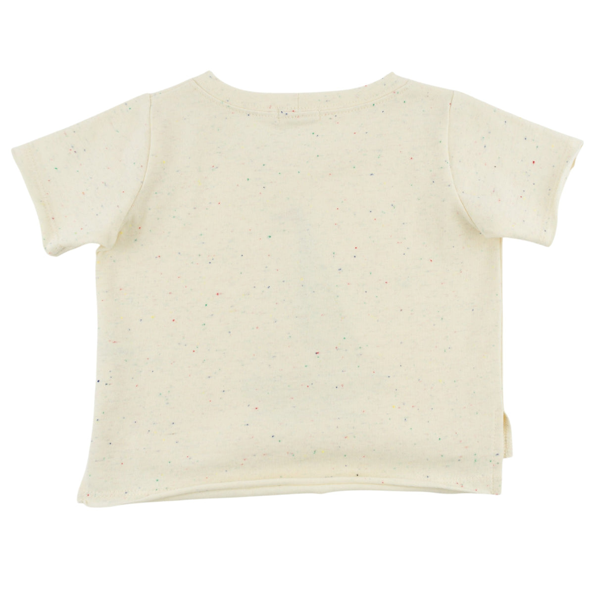 oh baby! Raw Edge Short Sleeve Tee - Sailboat Applique - Confetti Natural - Back