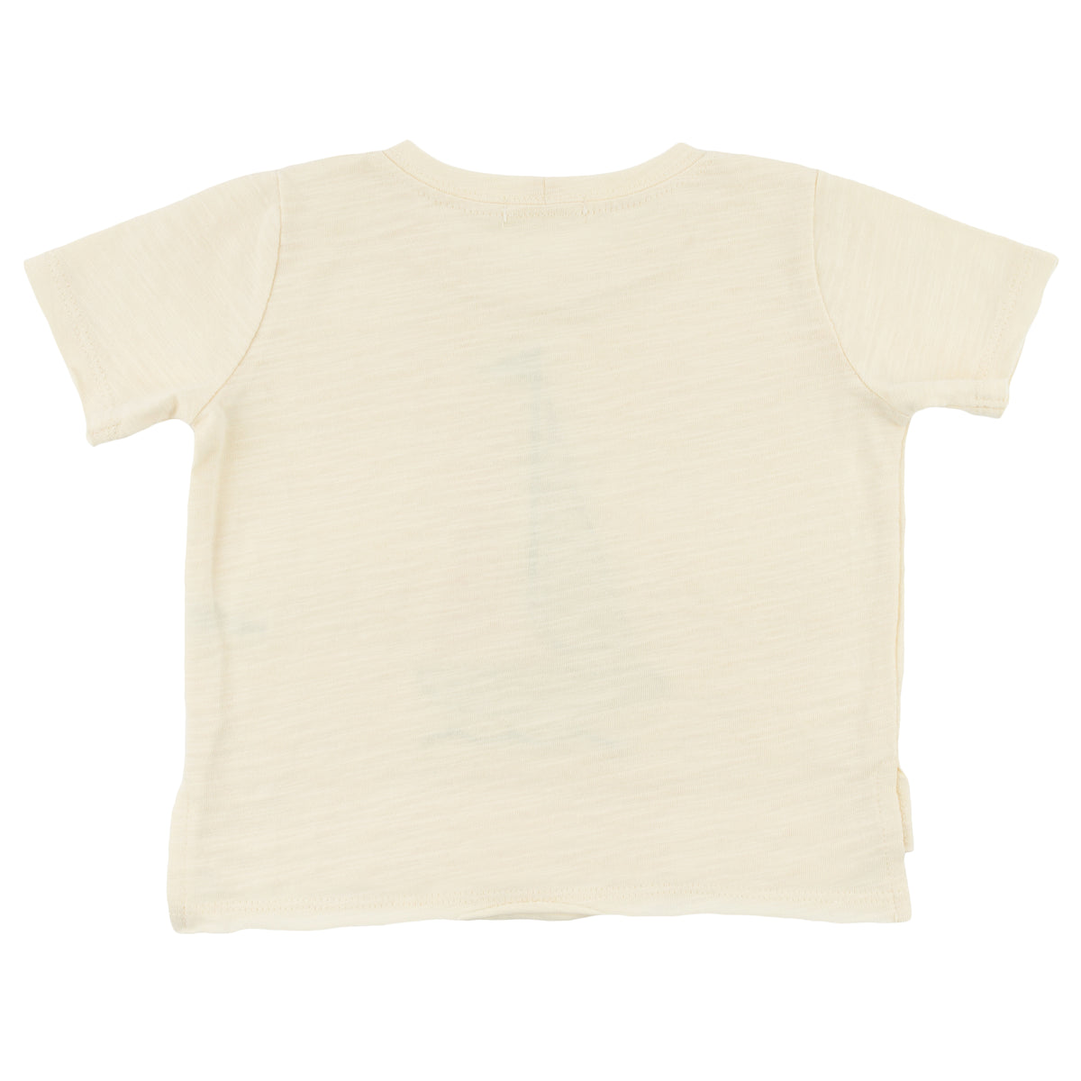 oh baby! Raw Edge Short Sleeve T-Shirt - Sailboat Applique - Butter