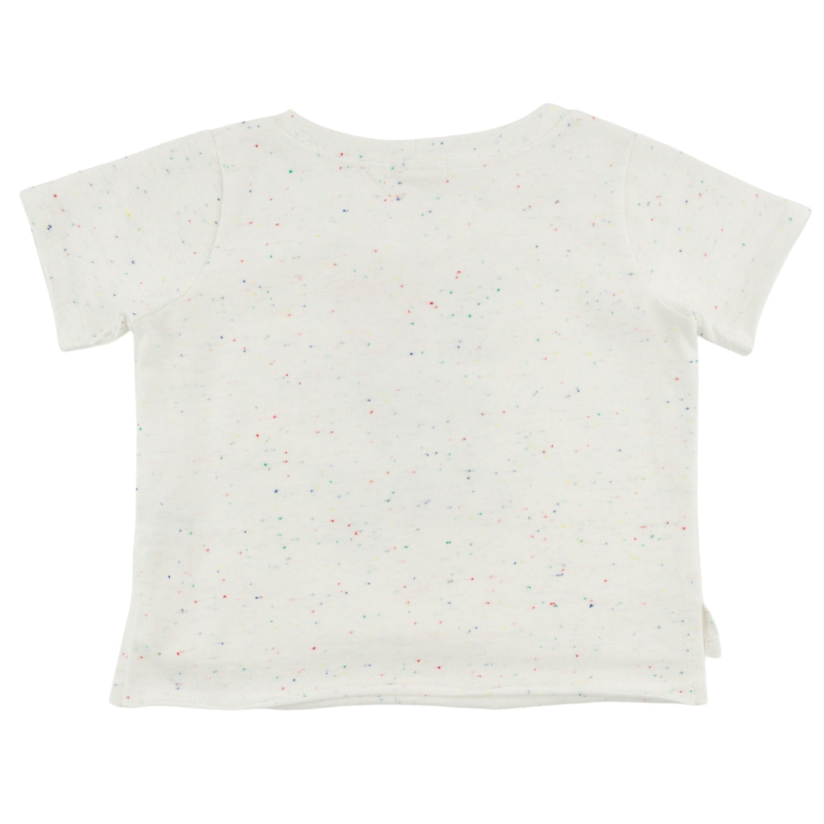 oh baby! Raw Edge Short Sleeve Tee - I Heart My Dog Applique - Confetti Oyster - back