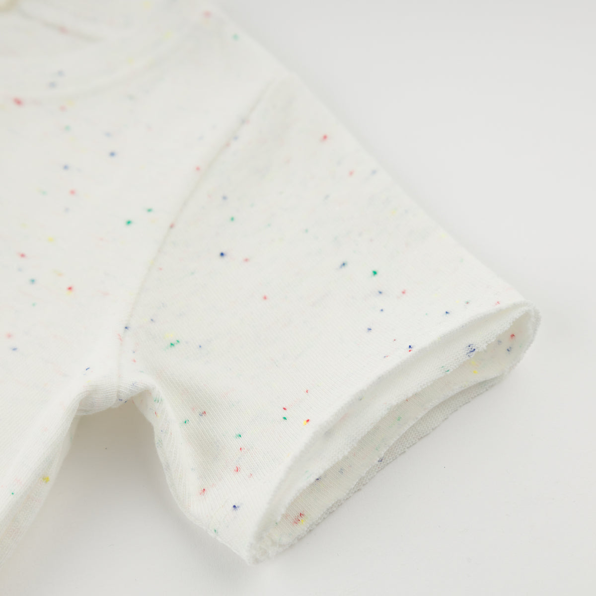 oh baby! Raw Edge Short Sleeve Tee - I Heart My Dog Applique - Confetti Oyster - Sleeve