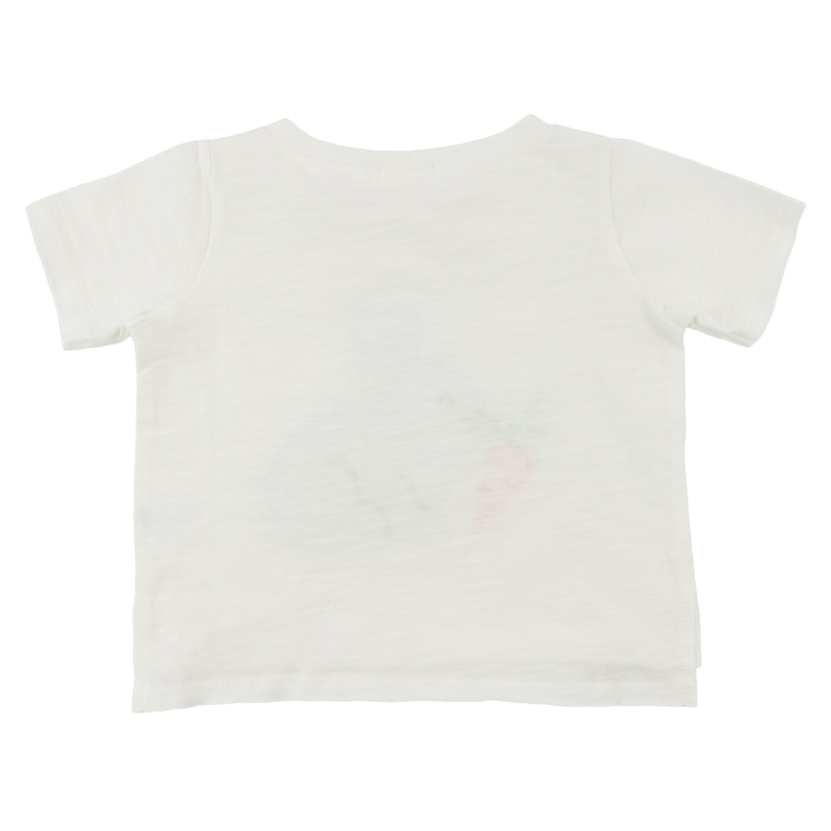 oh baby! Raw Edge Tee - Profile Sky Blue Bunny with Carrot Applique - Oyster - Back