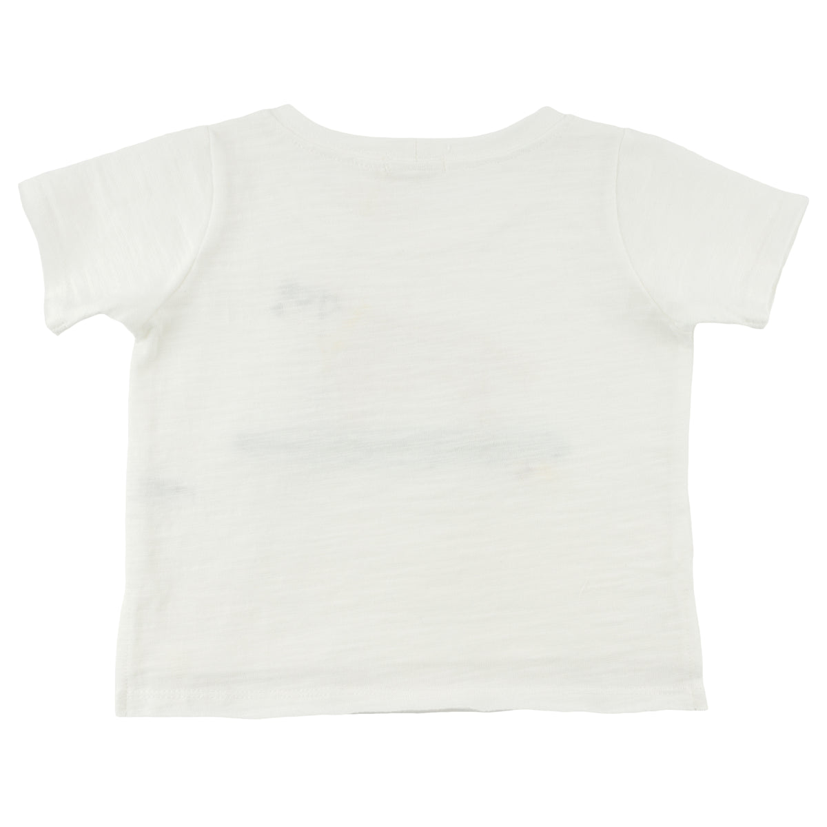 oh baby! Raw Edge Short Sleeve Tee - Surfing Dog Applique - Oyster - Back