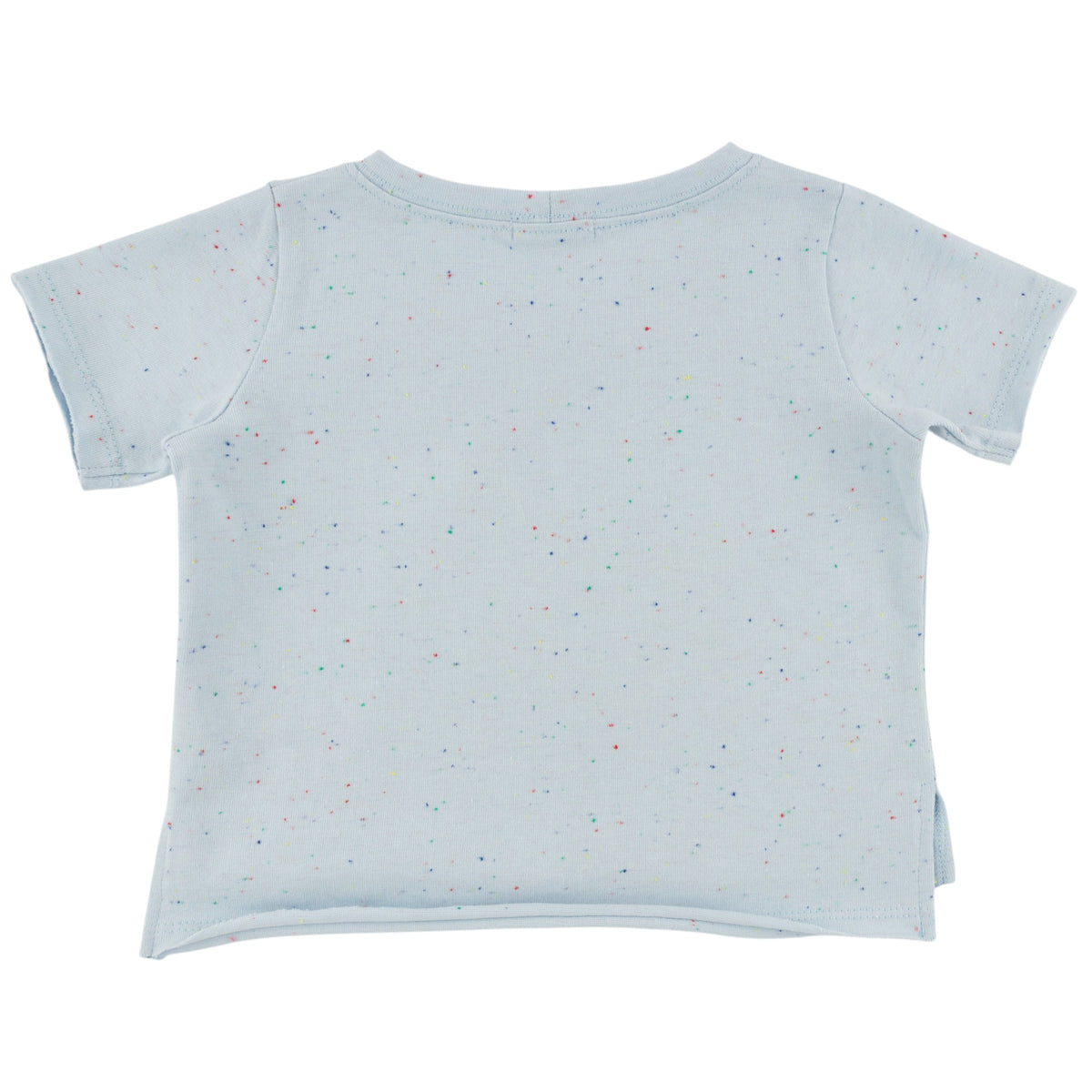 oh baby! Raw Edge Short Sleeve Confetti Tee - Banana Terry - Sky Blue