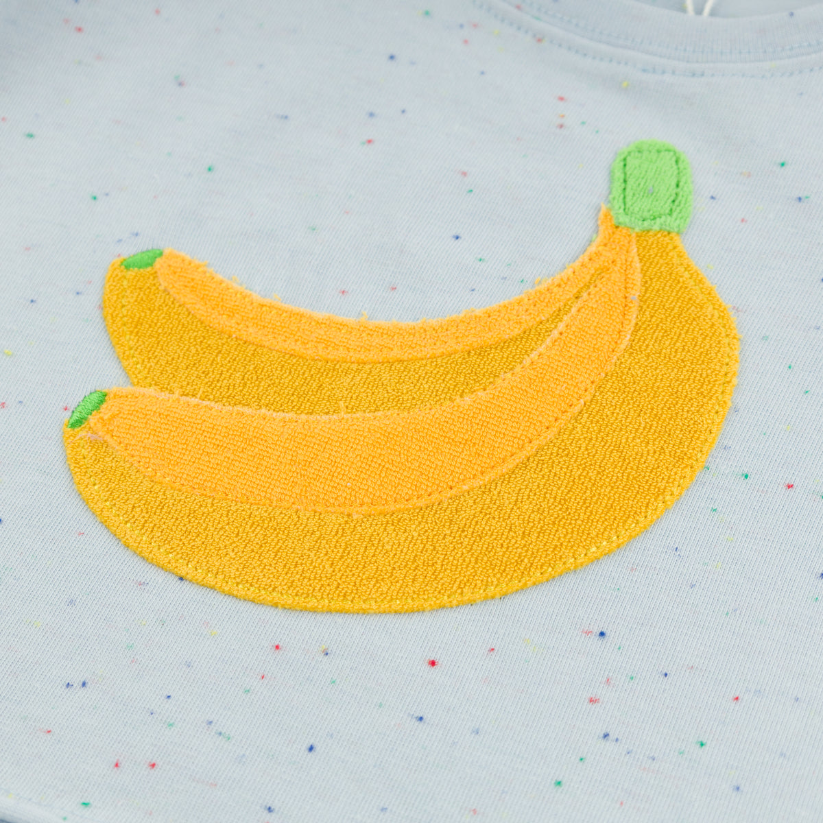 oh baby! Raw Edge Short Sleeve Confetti Tee - Banana Terry - Sky Blue