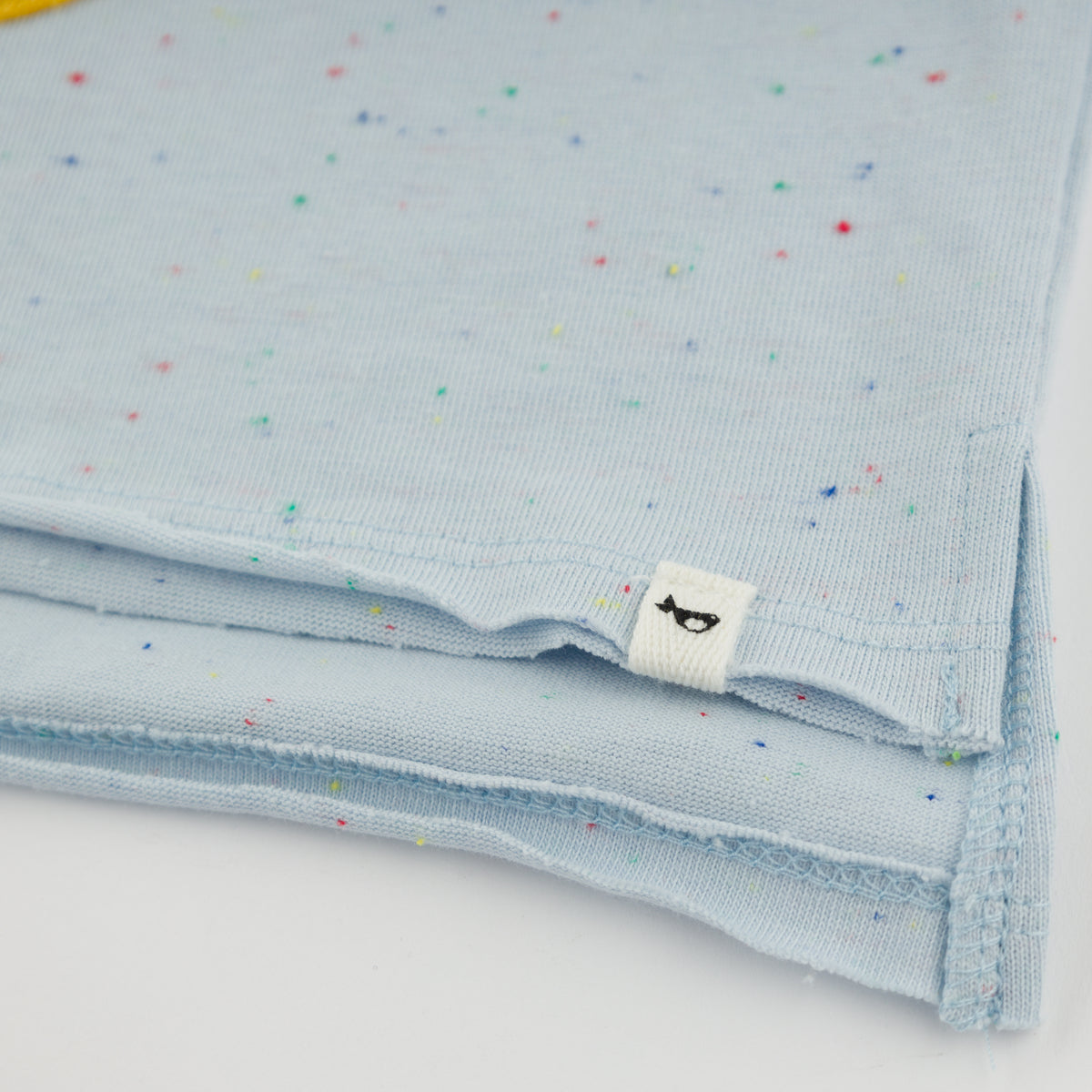 oh baby! Raw Edge Short Sleeve Confetti Tee - Banana Terry - Sky Blue