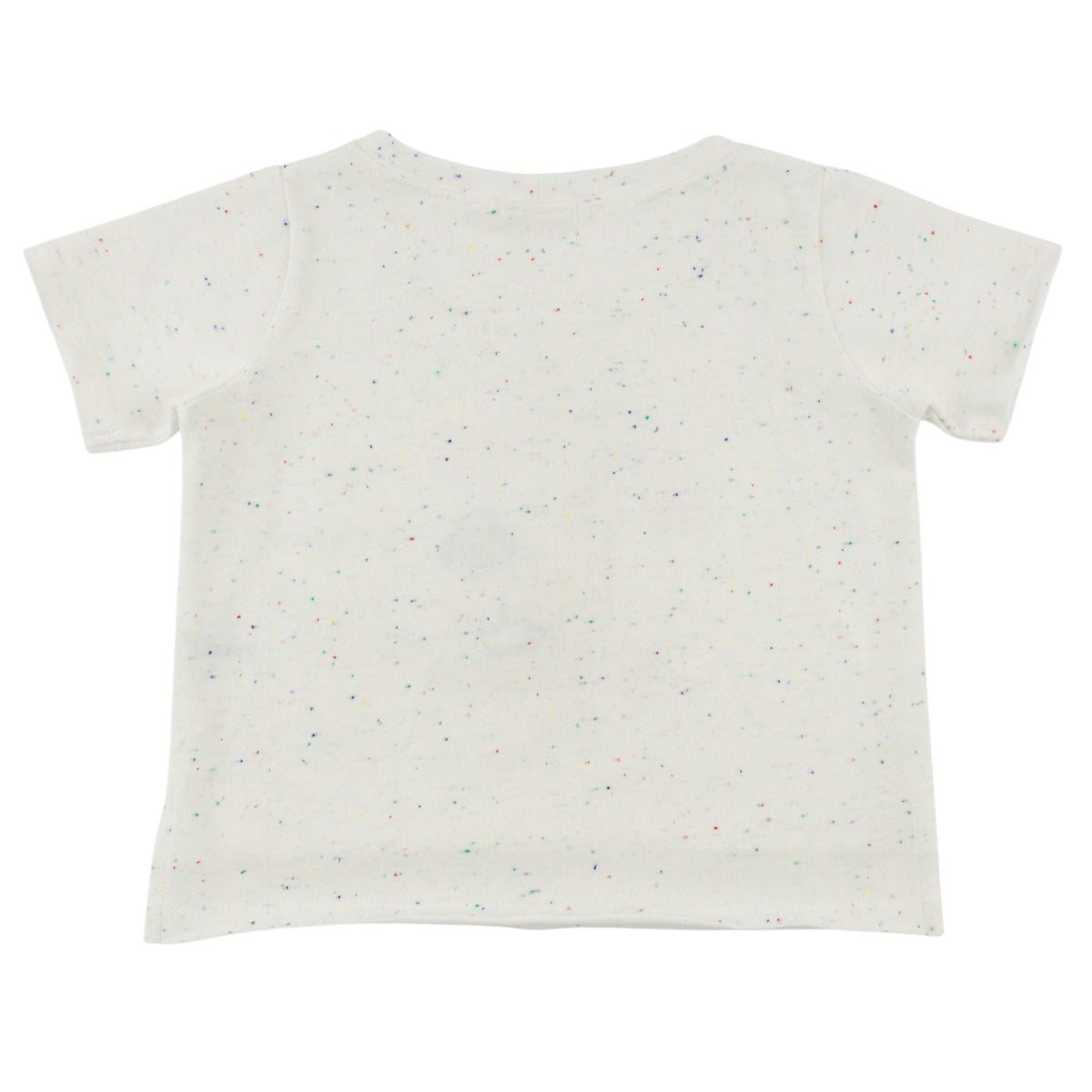 oh baby! Raw Edge Short Sleeve Tee - Dogs Life Applique - Confetti Oyster - Back