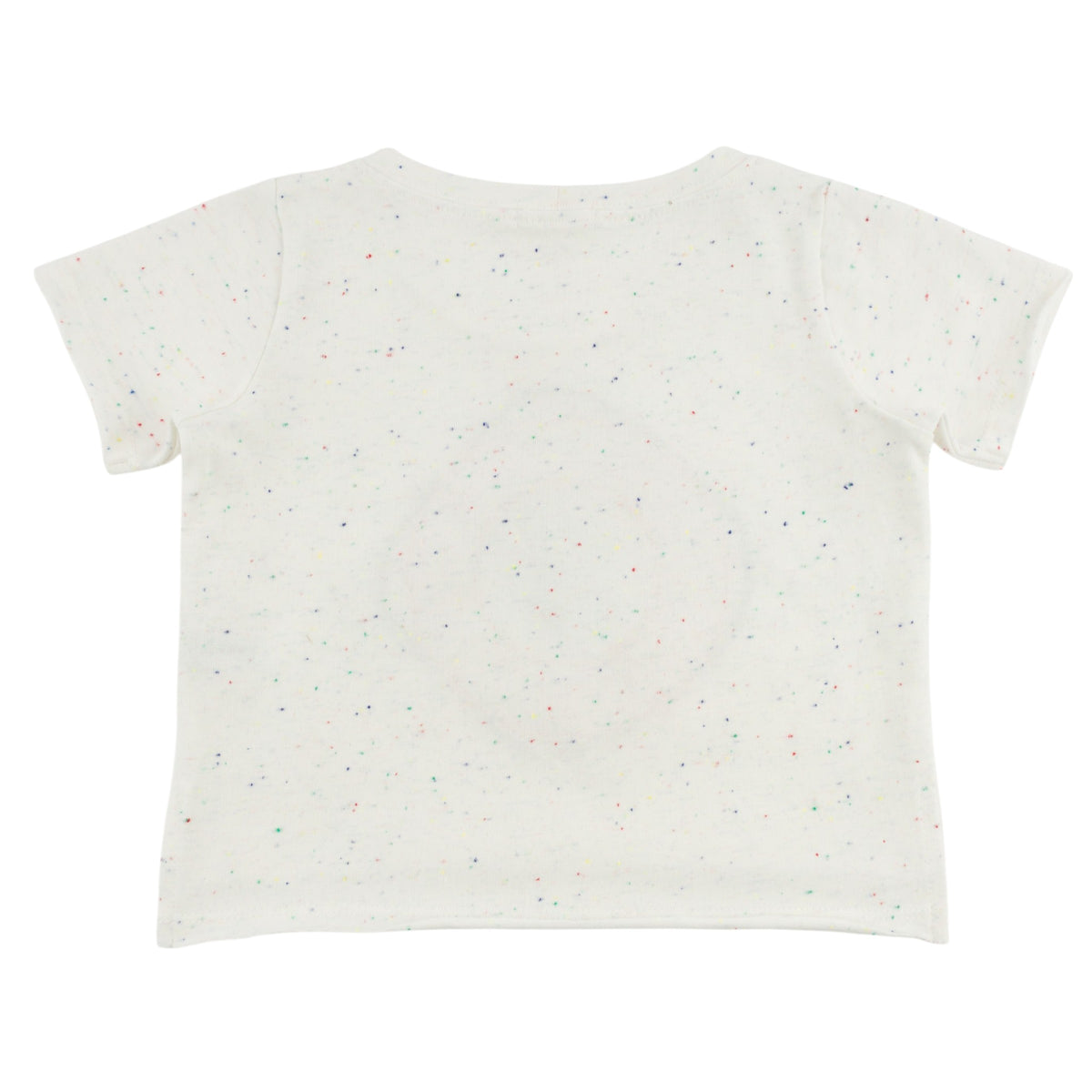 oh baby! Raw Edge Sleeve Tee -"No Wake Zone" Applique - Confetti Oyster - back