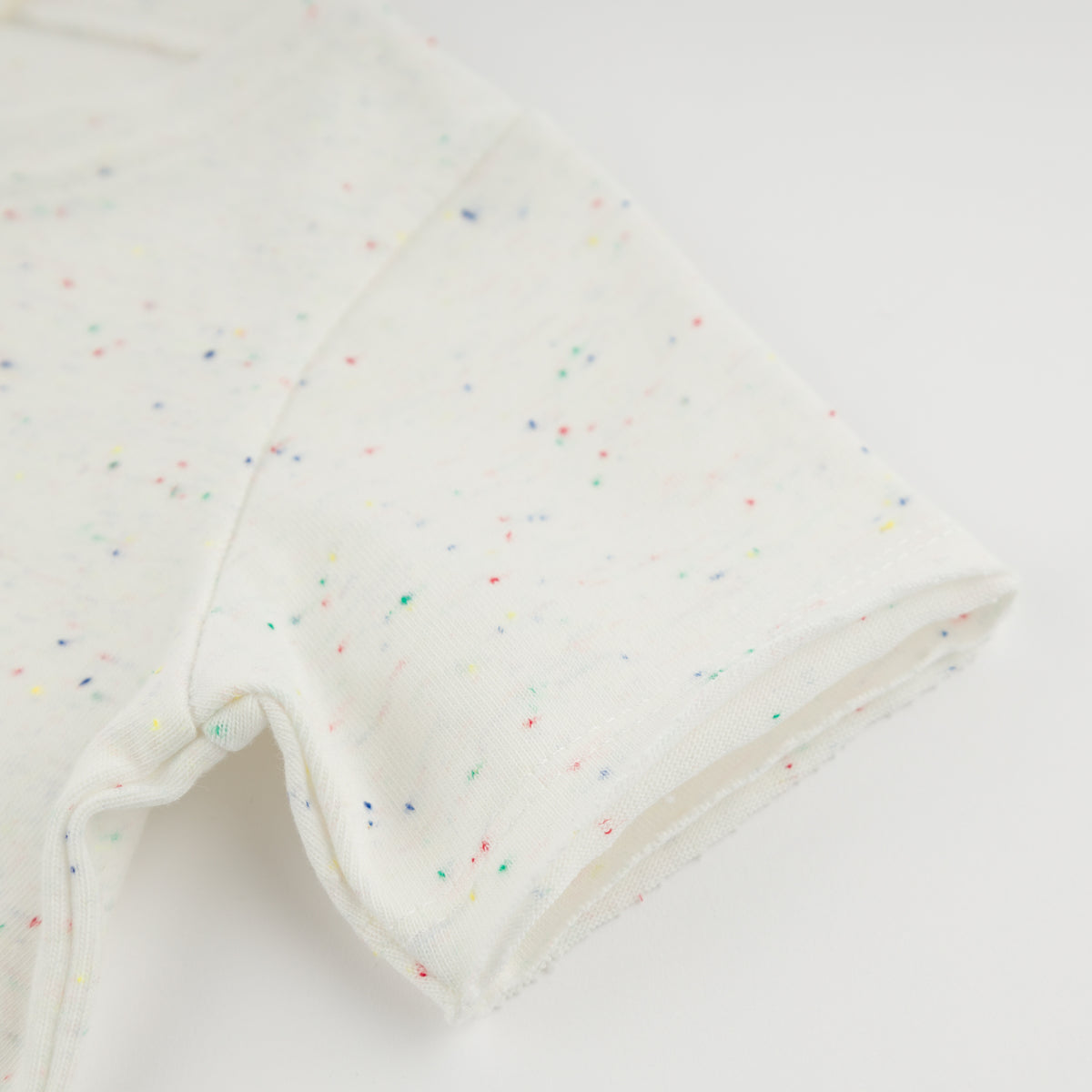 oh baby! Raw Edge Sleeve Tee -"No Wake Zone" Applique - Confetti Oyster - Sleeve