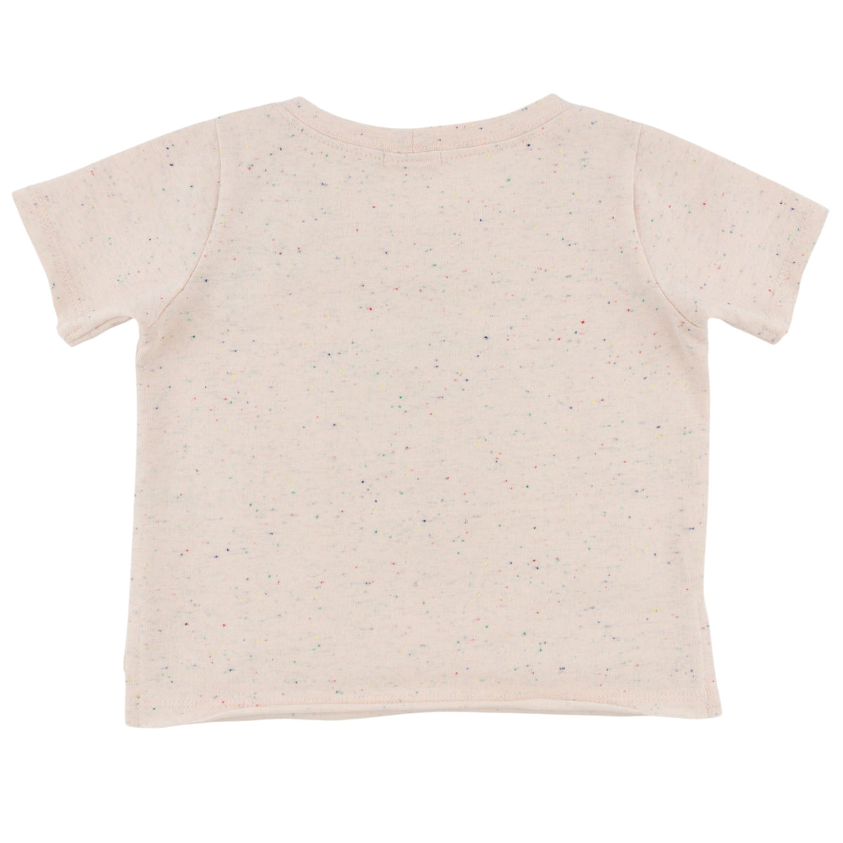 oh baby! Raw Edge Short Sleeve Confetti Tee - Strawberry Applique - Pale Pink