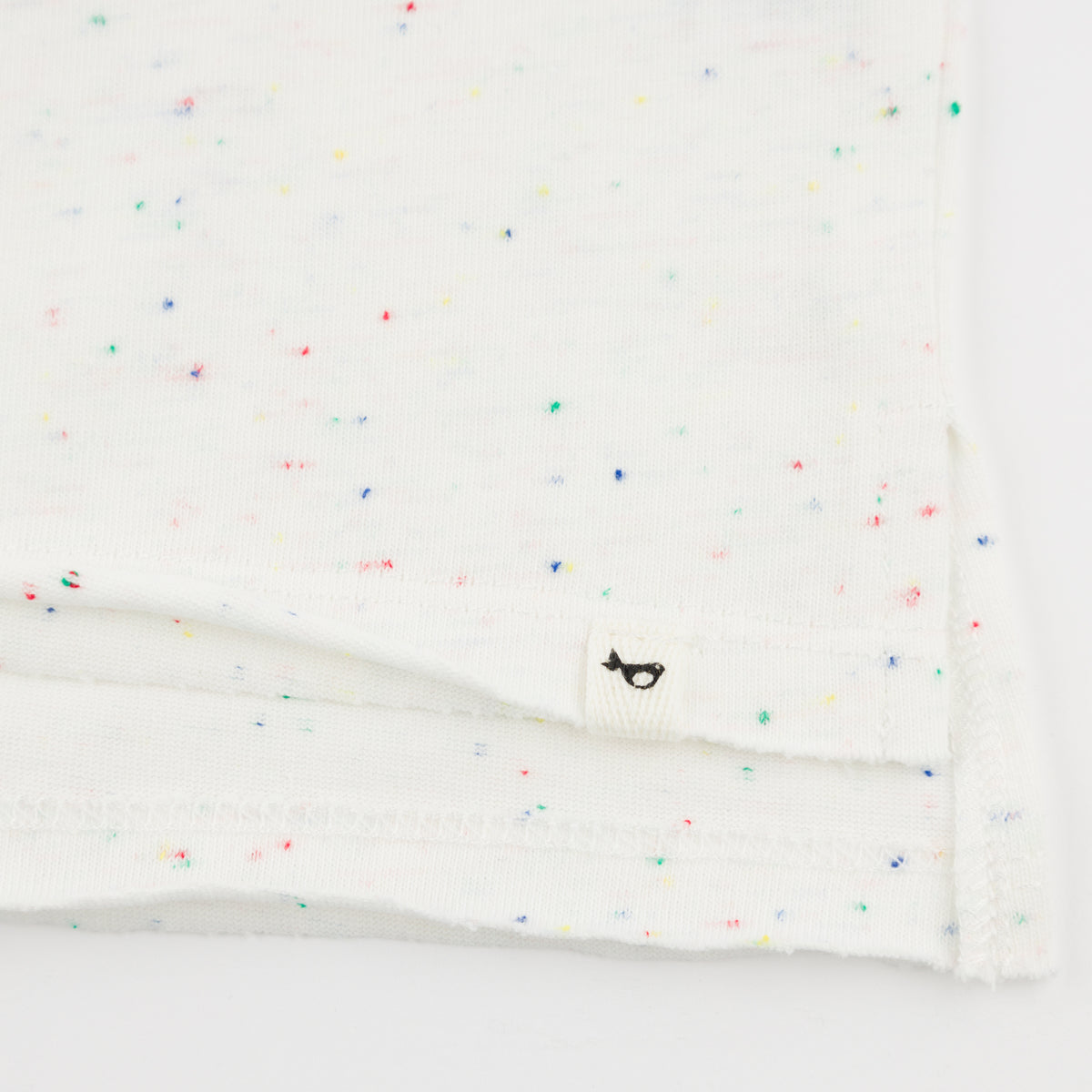oh baby! Raw Edge Short Sleeve Tee - Confetti - Oyster - Hem