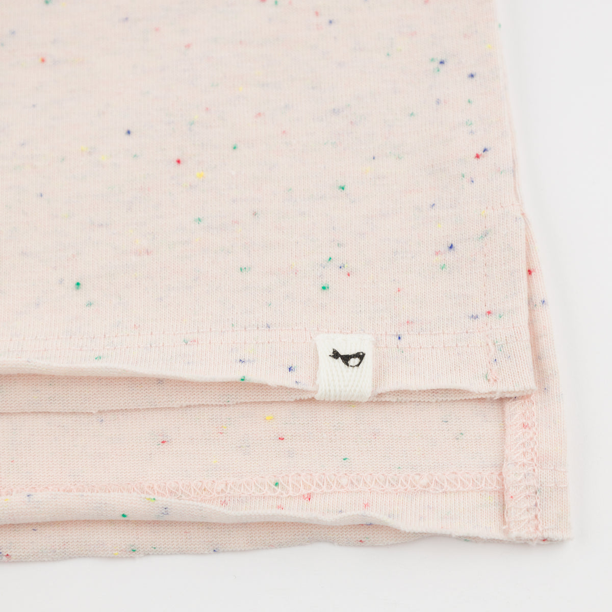 oh baby! Raw Edge Short Sleeve Tee - Confetti - Pale Pink - Hem
