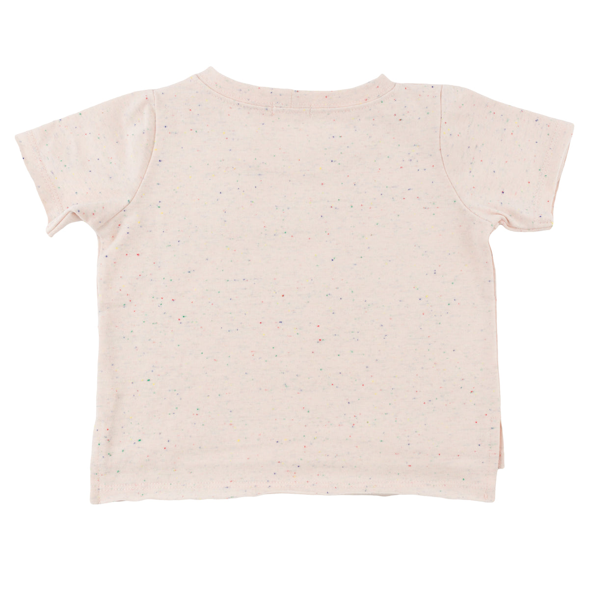 oh baby! Raw Edge Short Sleeve Tee - Confetti - Pale Pink - Back
