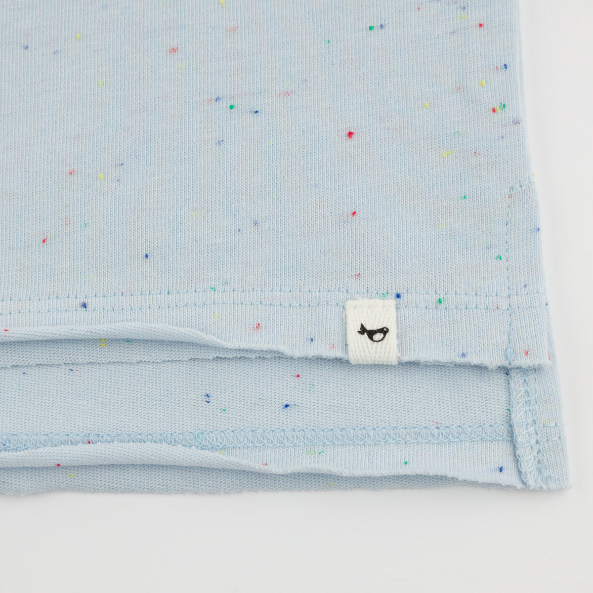 oh baby! Raw Edge Short Sleeve Tee - Confetti - Sky Blue - Bottom Hem