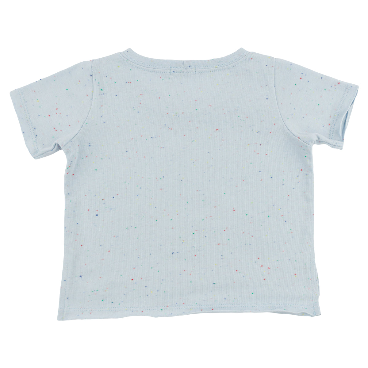 oh baby! Raw Edge Short Sleeve Tee - Confetti - Sky Blue - Back