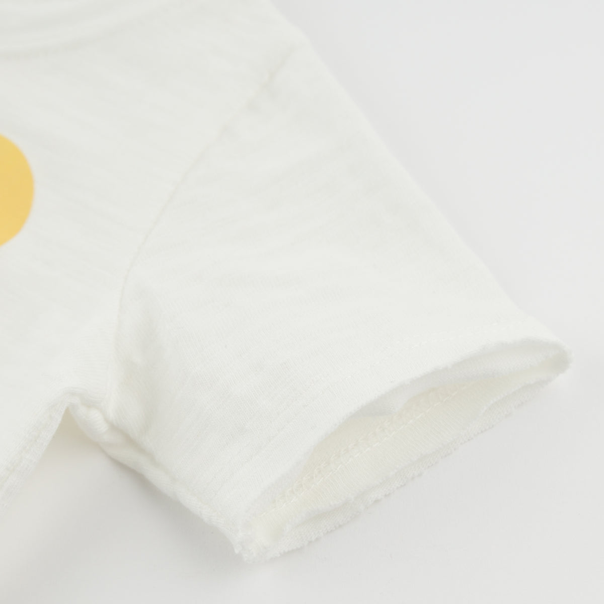 oh baby! Raw Edge Short Sleeve Tee - "Snack Time" Printed - Oyster