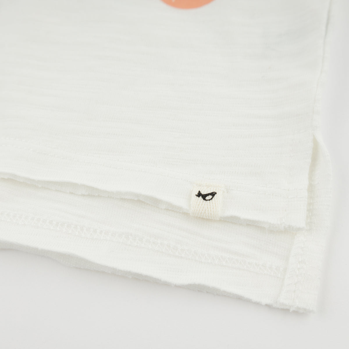 oh baby! Raw Edge Short Sleeve Tee - "Snack Time" Printed - Oyster