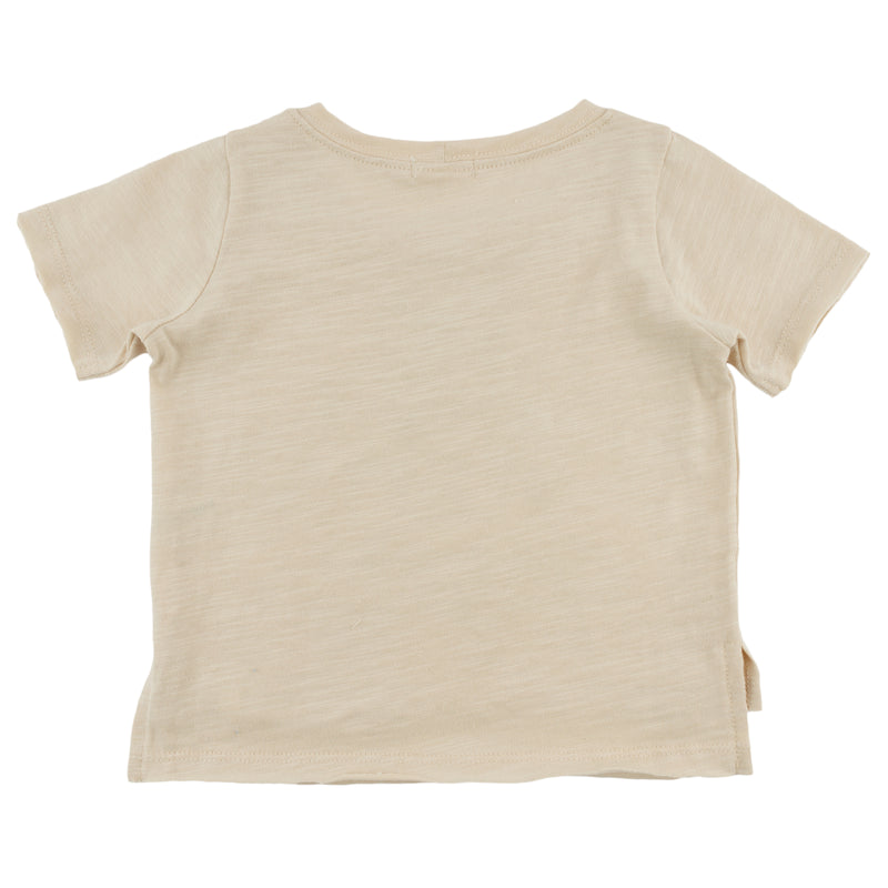 oh baby! Raw Edge Short Sleeve Tee - "Go Fish" - Natural - Back