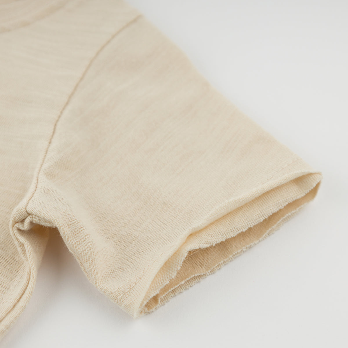 oh baby! Raw Edge Short Sleeve Tee - "Go Fish" - Natural - Sleeve