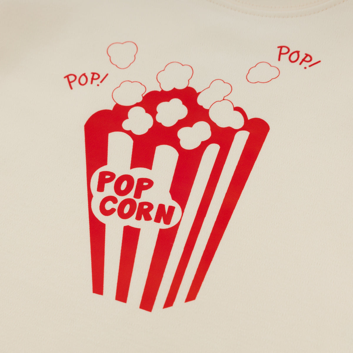 oh baby! Raw Edge Short Sleeve Tee - Popcorn Print - Natural