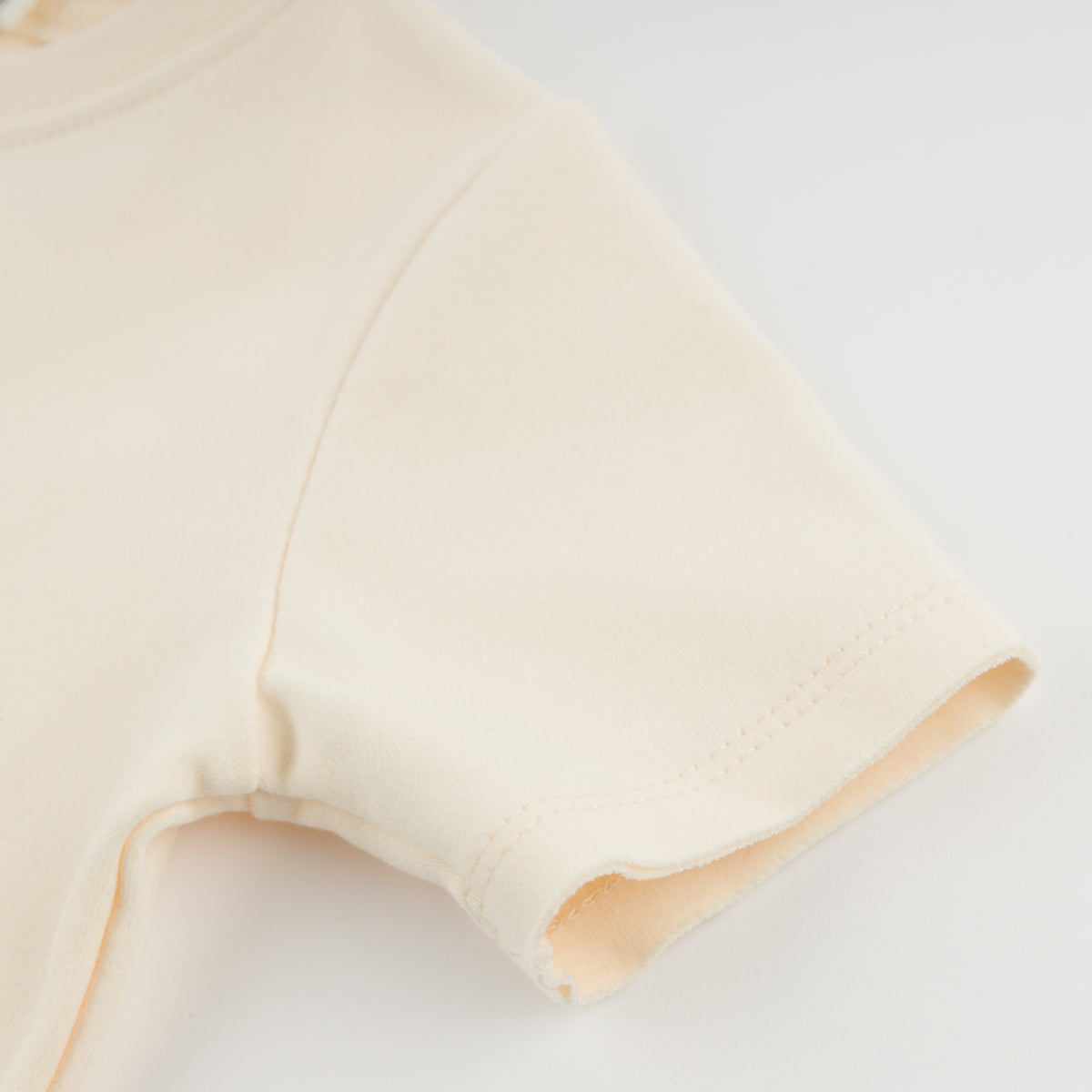 oh baby! Raw Edge Short Sleeve Tee - Popcorn Print - Natural