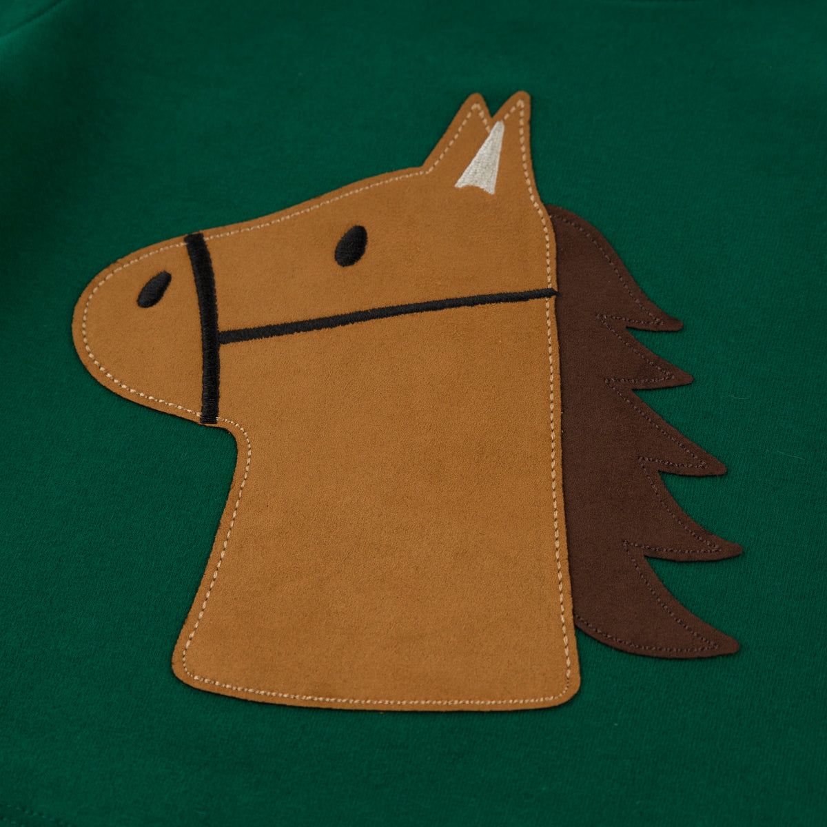 oh baby! Long Sleeve Tee with Fringe - Horse Applique - Forest - Applique