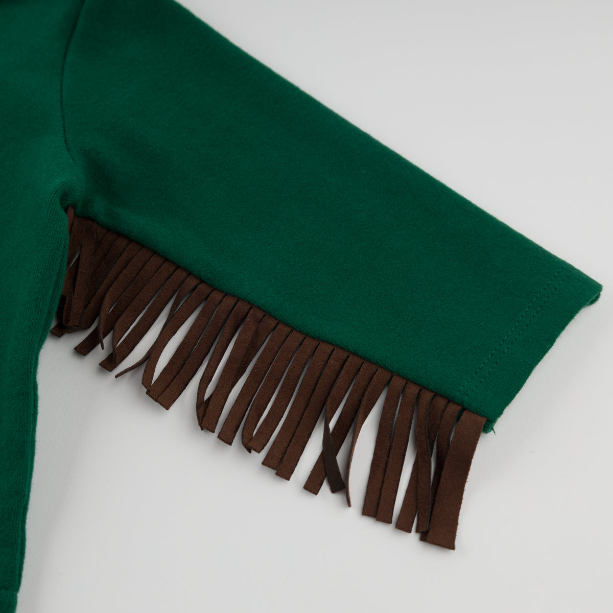 oh baby! Long Sleeve Tee with Fringe - Horse Applique - Forest - Fringe Sleeve
