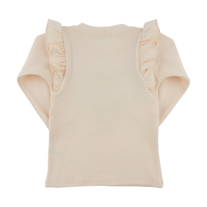 oh baby! Millie Long Sleeve Tee - Harvest Bloom Ruffle Heart - Sugar Cookie - Back