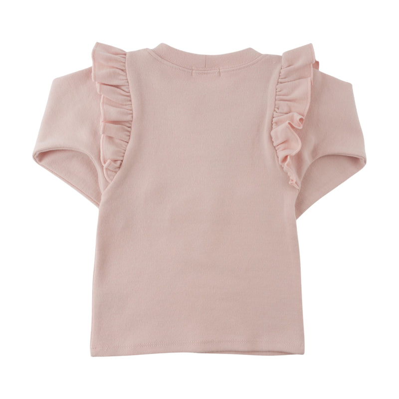 oh baby! Millie Long Sleeve Tee - Mother Goose Applique - Dusty Pink - Back
