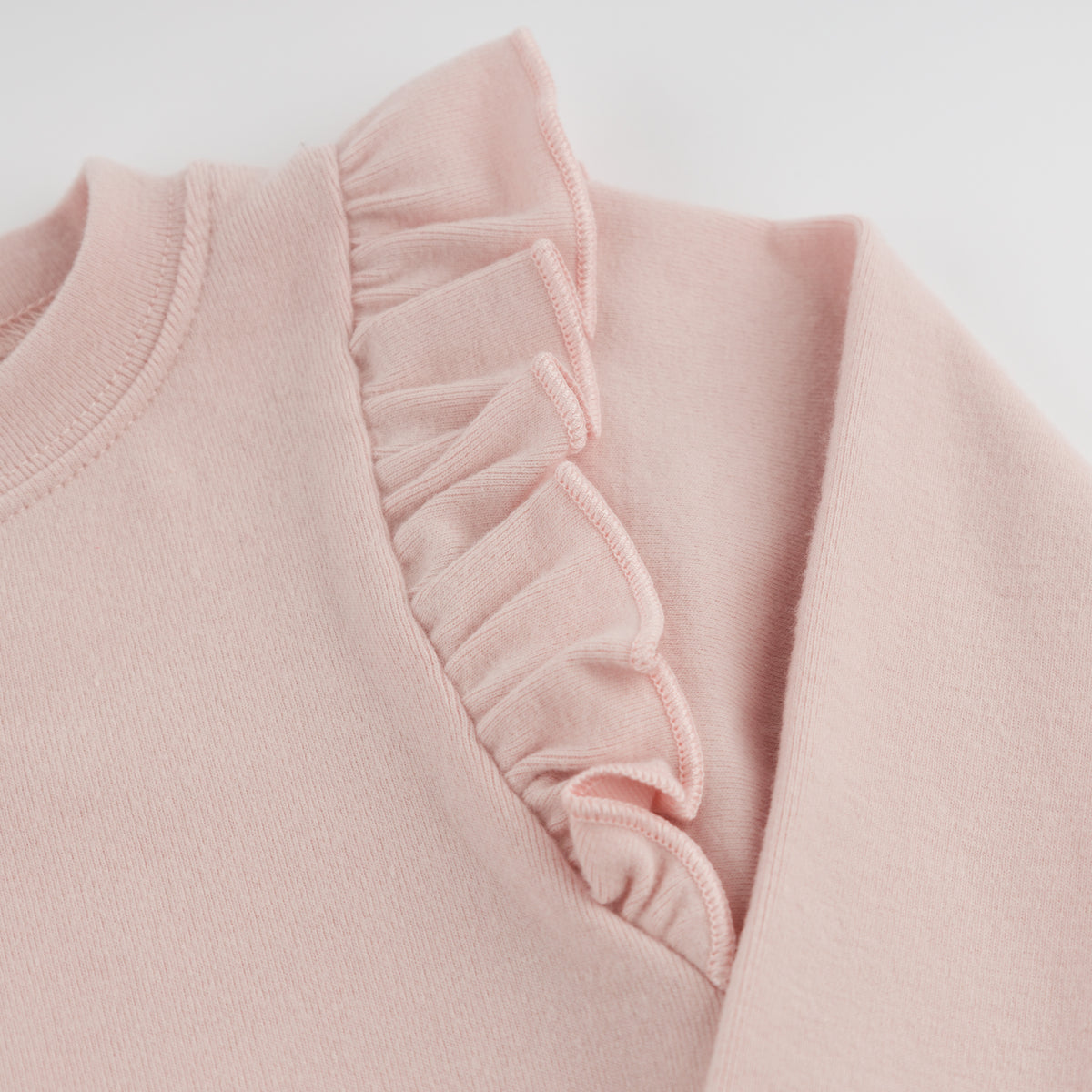 oh baby! Millie Long Sleeve Tee - Mother Goose Applique - Dusty Pink - Ruffle Sleeve