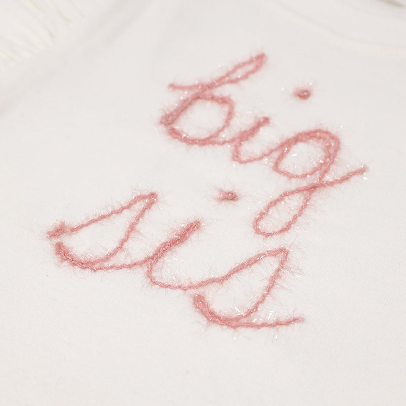 oh baby! Pink Eyelash Millie Long Sleeve Tee - big sis - Cream - oh baby!