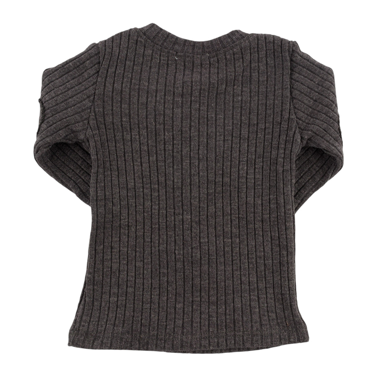 oh baby! Sweater Knit Elbow Patch Henley - Football Chenille Patch - Charcoal - Back