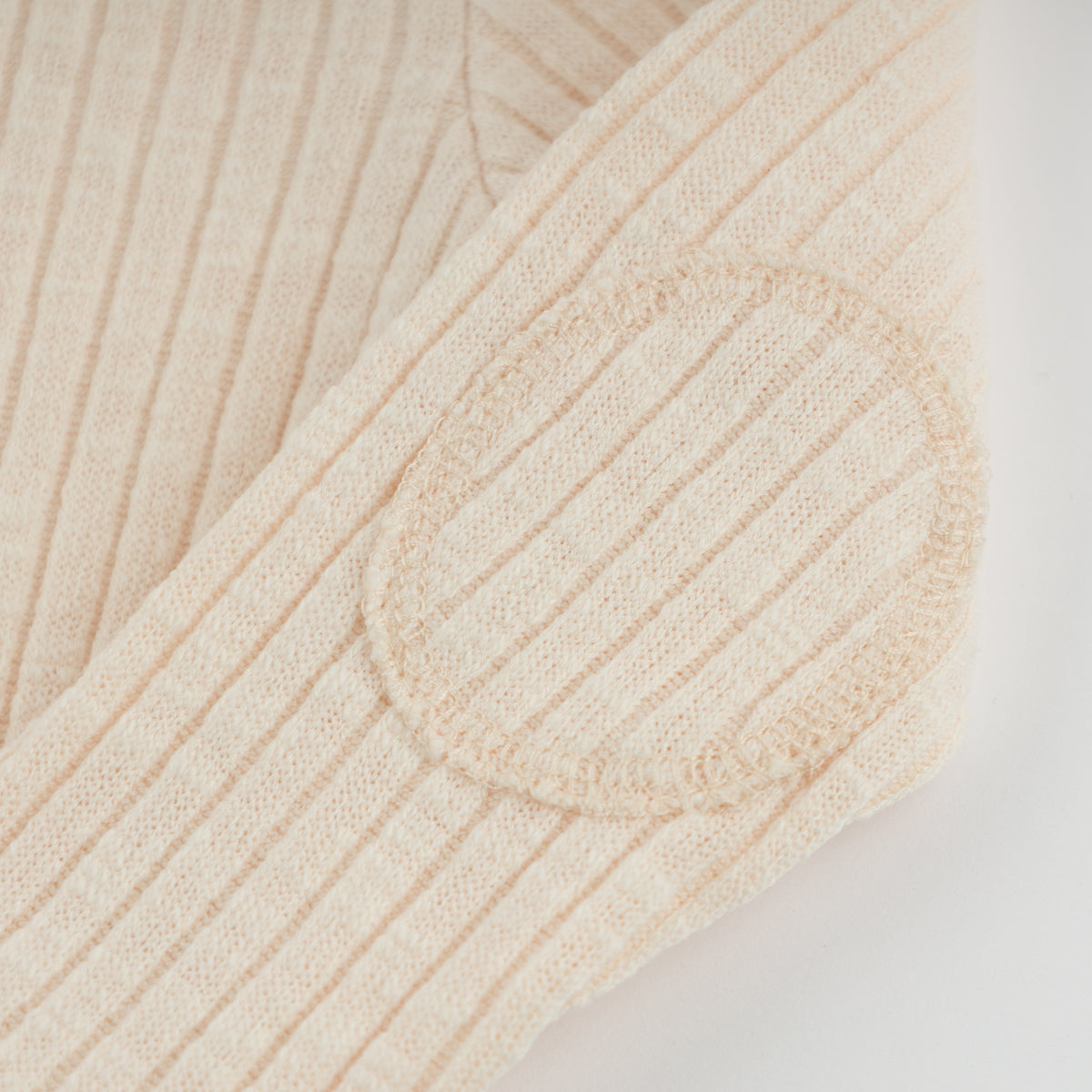 oh baby! Wide Rib Elbow Patch Long Sleeve Henley Top - Natural - Elbow Patch